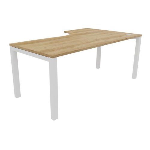 BUREAU ASYMÉTRIQUE ASTRO ARCHE 180CM RETOUR GAUCHE CHÊNE VIEILLI/BLANC - BURONOMIC