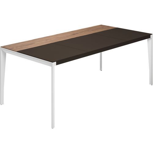 BUREAU X9 ET INSERT EN CUIR MARRON 181X101X75 - QUADRIFOGLIO