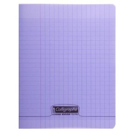 Calligraphe Lot de 10 Cahier Ligne 8000 17x22, 96p./48 feuilles 90 g/m² piquées, couv. PP violette, Séyès - 3210330181271_0