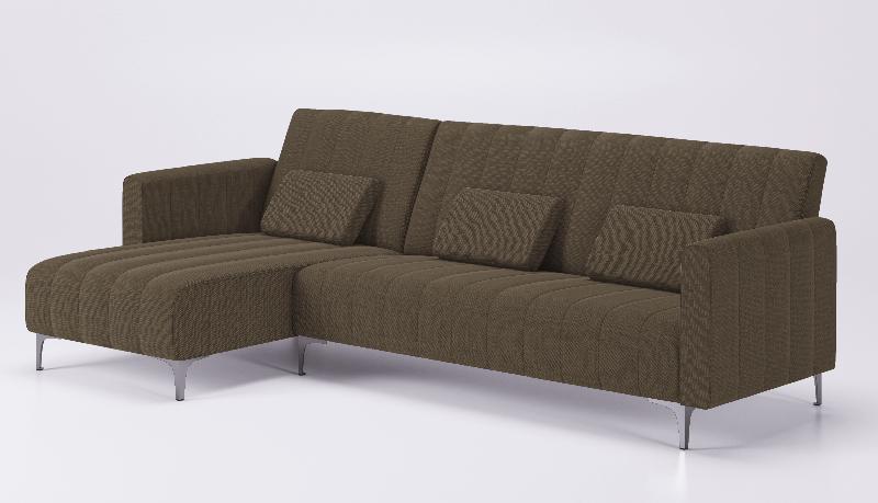 CANAPÉ D'ANGLE CONVERTIBLE MILANO 267CM,MARRON