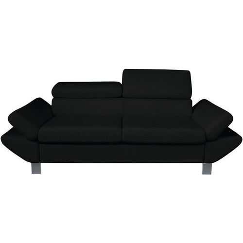CANAPÉ VÉRONA 3 PLACES ENDUIT PVC NOIR - MMP