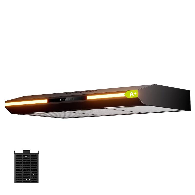 CIARRA Hotte aspirante sous meuble A+ 300 m³/h 90 cm Hotte aspirante intégrée VM90921B - noir inox CBCB90921_0