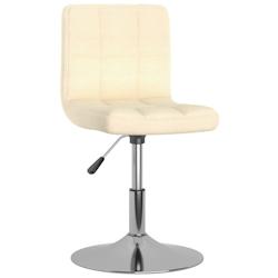 Décoshop26 - Chaise pivotante de salle à manger hauteur réglable en tissu crème cadre en acier chromé DEC025074 - 3000255057146_0