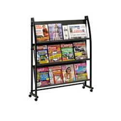 Edimeta Présentoir Black-Line® 2000 avec 3 tablettes inclinées - noir métal 203301_0