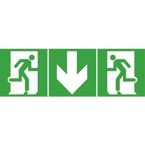 ÉTIQUETTE DE SIGNALISATION D'ÉVACUATION BAES BAEH RUNING MAN ET FLÈCHE 45 LEGRAND