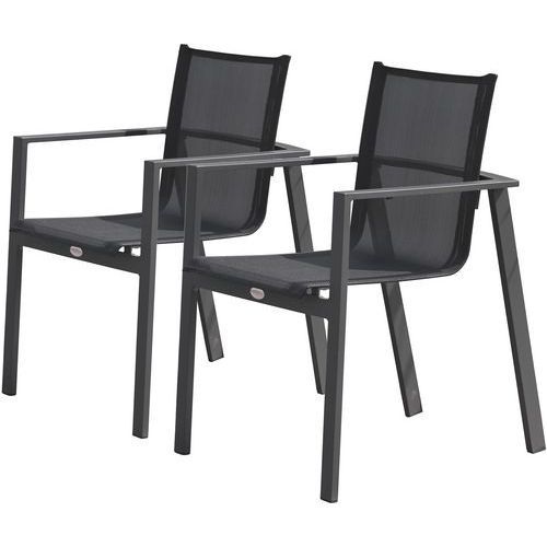FAUTEUIL JARDIN EMPILABLE MIAMI ALUMINIUM EN LOT - DCBGARDEN