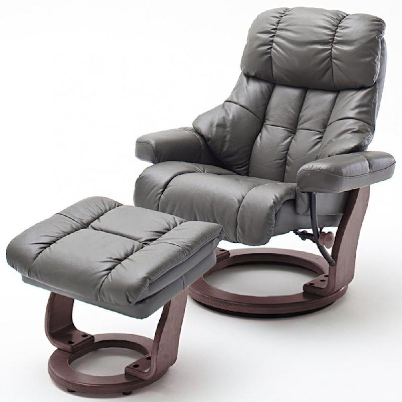 FAUTEUIL RELAX CLAIRAC XL ASSISE EN CUIR NOUGAT PIED EN BOIS COULEUR NOYER AVEC REPOSE PIED_0