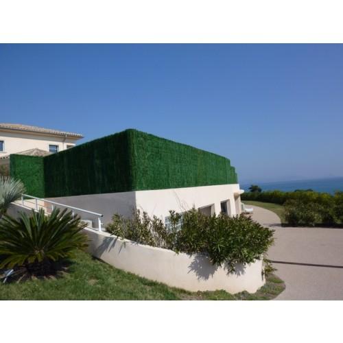 HAIE VÉGÉTALE ARTIFICIELLE - 110 BRINS - VERT PIN - 1,00 X 3,00 M JET7GARDEN
