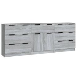 Helloshop26 - Buffet bahut commode armoire meuble de rangement organisateur cuisine salle de séjour salons 3 pcs sonoma bois 02_0037185 - 30002132579_0