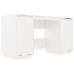 Helloshop26 - Bureau table poste de travail meuble d'ordinateur informatique étude 140 x 50 x 75 cm bois massif de pin blanc 02_0023521 - 30002143641_0