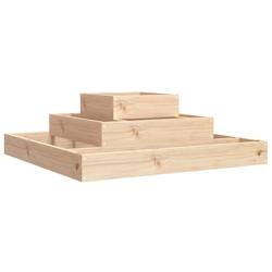 Helloshop26 - Jardinière bac lit surélevé plantes fleurs terrasse jardin 80 x 80 x 27 cm bois massif de pin marron 02_0037898 - 3000213991918_0