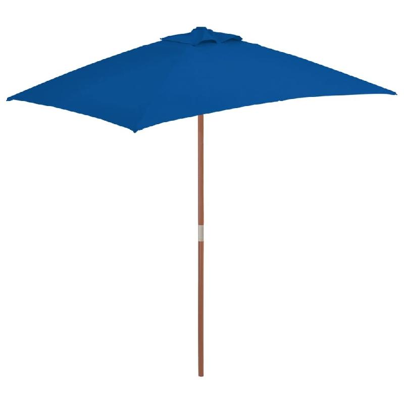 Helloshop26 - Parasol d'extérieur avec mât en bois 150 x 200 cm bleu 02_0008254 - 3000441347761_0