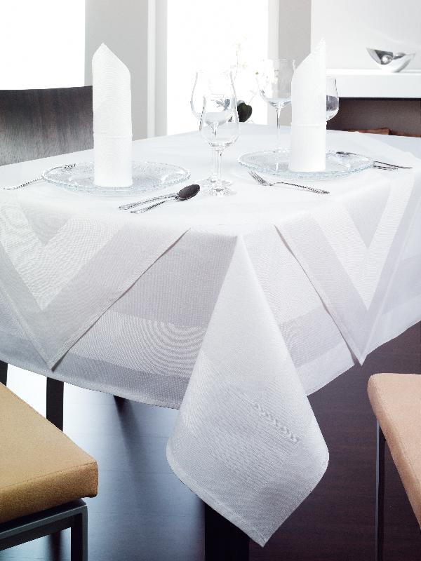 LINGE DE TABLE MADEIRA, 100% COTON, BORDURE SATINÉE 4 CÔTÉS, 130 X 250 CM