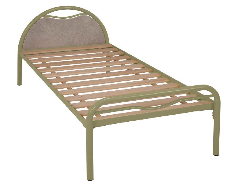 LIT ALBA MÉTAL TÊTE PANNEAU BÉTON 80X200 SOMMIER À LATTES CACTUS - MANUTAN COLLECTIVITÉS