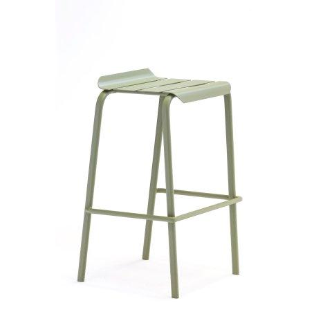LOT DE 4 - TABOURET BAR D'EXTÉRIEUR ARNON - VERT JONC