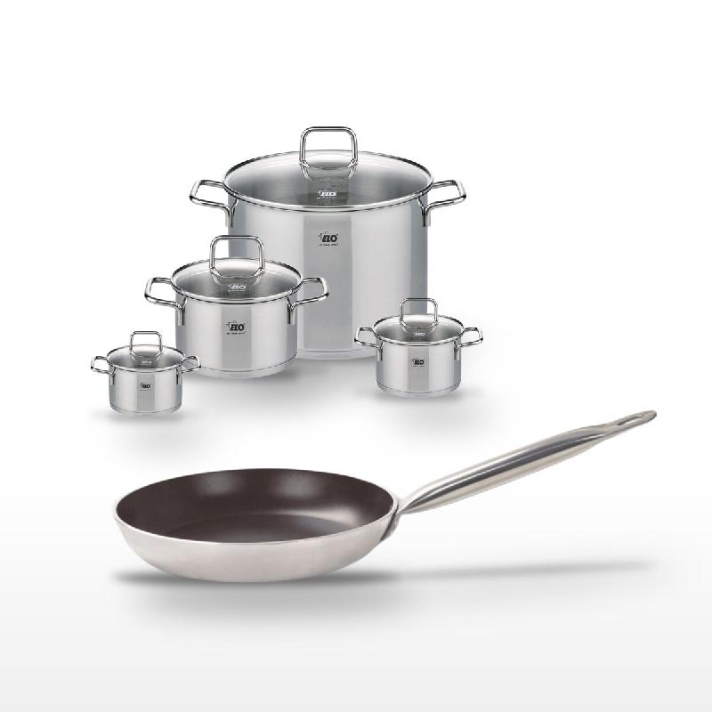 Lot Poêle 32 cm Elo Bistro Line & 4 Faitouts Elo Citrin - gris 3176239967944_0