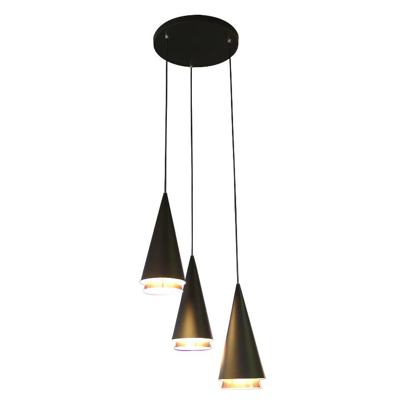 LUCANDE NAOH SUSPENSION RONDE, 3 LAMPES, NOIRE