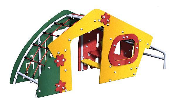 Structure de jeu maisonnette inox - Declik gamme Microparc DKM5 pour enfants de 6 mois à 4 ans_0