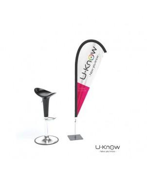 MINI-ORIFLAMME 1M40 - KIT COMPLET - ORIFLAMME PUBLICITAIRE PERSONNALISÉE