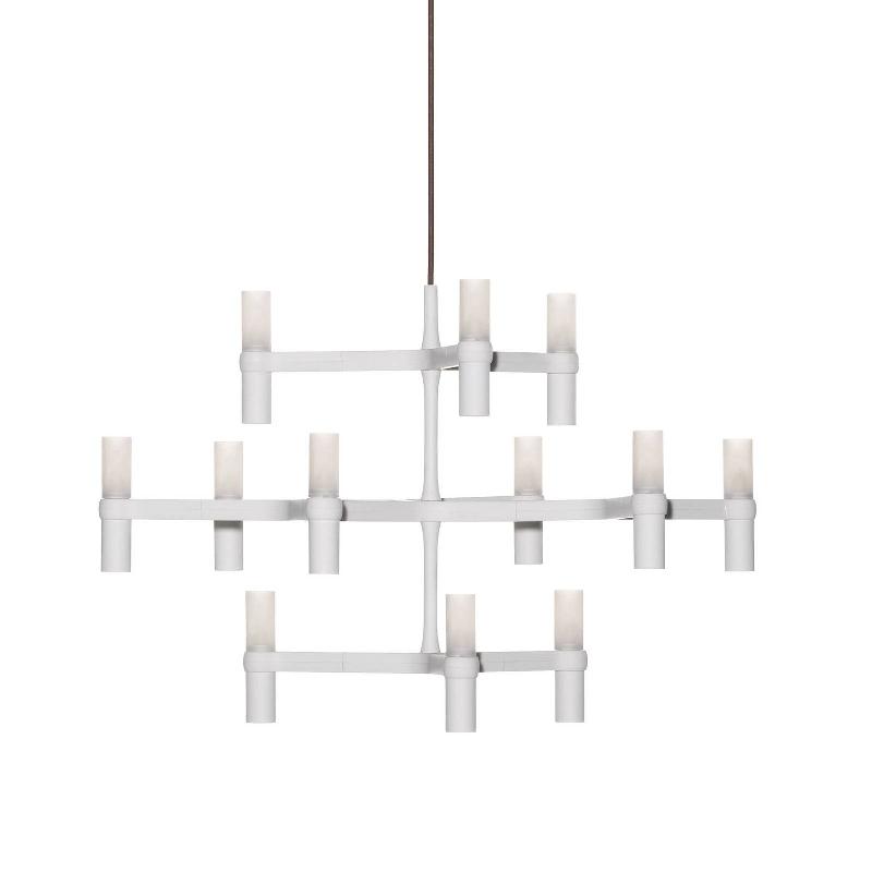 NEMO CROWN MINOR SUSPENSION À 12 LAMPES BLANC