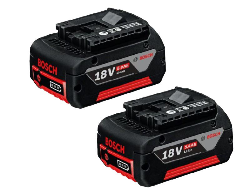 PACK DE 2 BATTERIES LITHIUM GBA 18V 5.0 AH EN BOÎTE CARTON - BOSCH