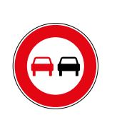 Panneau de signalisation type BK B3 - Interdiction de dépasser tous les véhicules à moteur_0