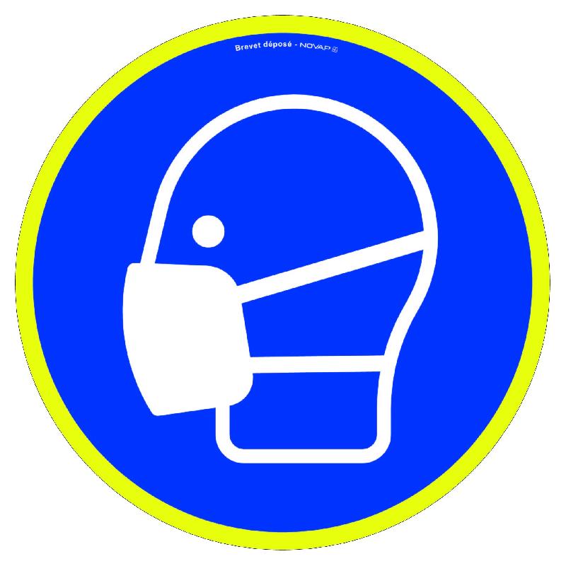 Panneaux rigides ronds haute visibilité 80 mm - PNRPSCHV-NV02/OMSQ - Signalisation pandémie_0