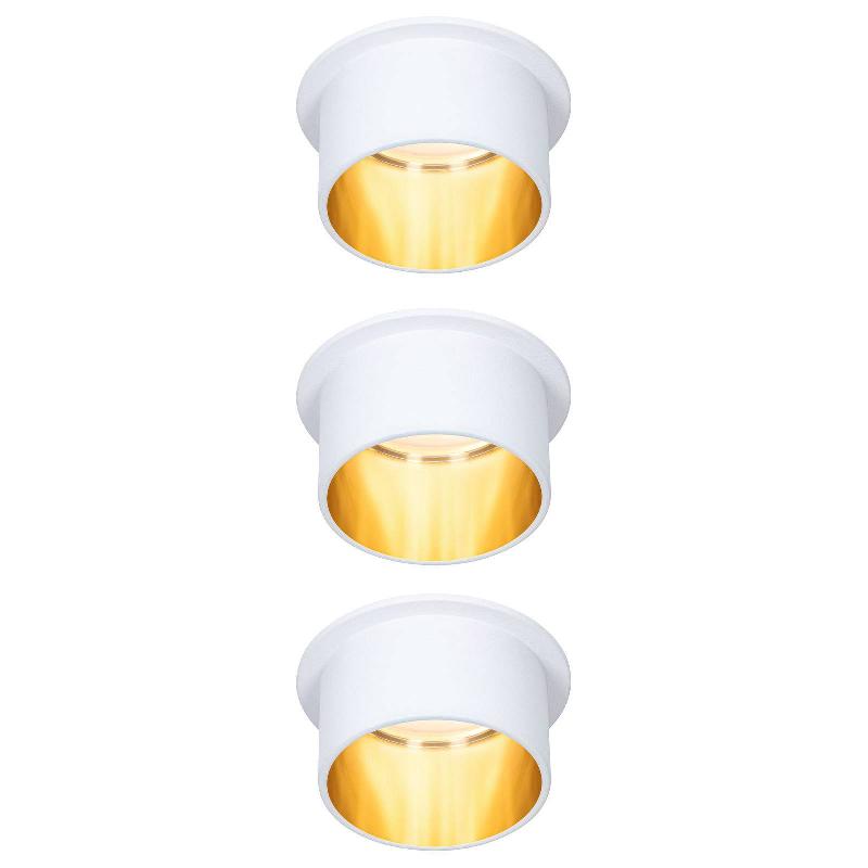 PAULMANN GIL LED ENCASTRABLE BLANC MAT/DORÉ, PAR 3