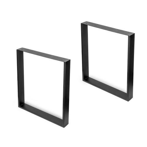 PIED RECTANGULAIRE POUR TABLE - 720X800 MM - JEU DE 2 - NOIR - SQUARE EMUCA