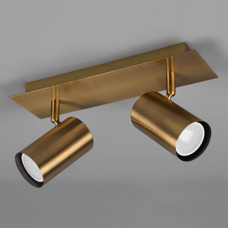 TRIO LIGHTING SPOT POUR PLAFOND MARLEY, LAITON VIEILLI, À 2 LAMPES