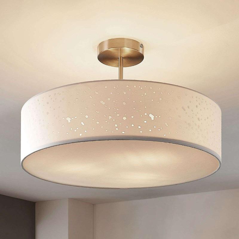 PLAFONNIER UMMA DE LINDBY, BLANC, TISSU, Ø 50 CM, E27