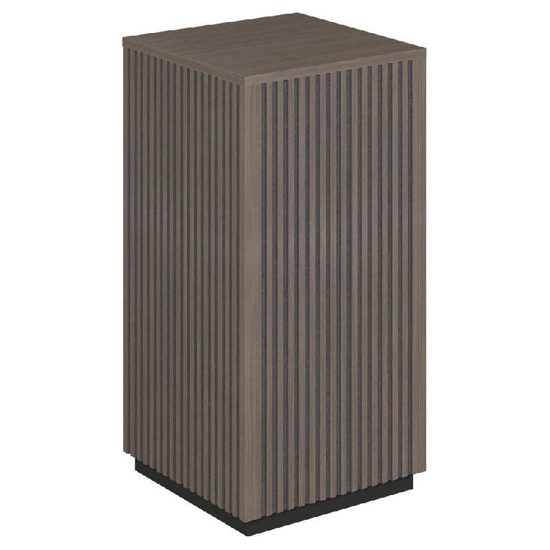 Podium 1 porte push-pull Vertigo T01 MDF noir et noyer foncé 45x45x90cm_0