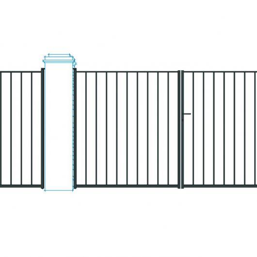 Portail et portillon droits Malte - Fer plat 35x8 - Tube 35x35x2 - Barreaudage 17x2_0