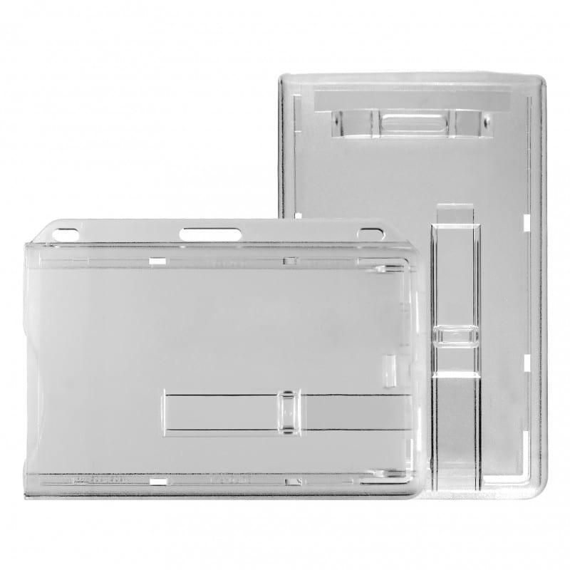 Porte-badge rigide 1 carte - poussoir d'extraction - horizontal ou vertical_0