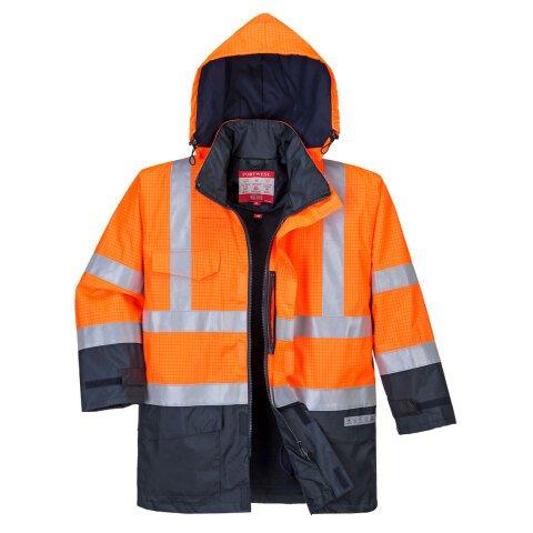 PORTWEST S779 PARKA HV BIZFLAME RAIN MULTI-RISQUES ORANGE/MARINE - TAILLE M