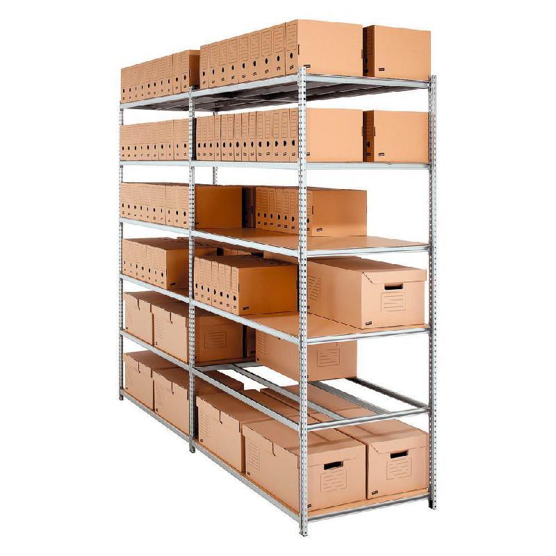 RAYONNAGE ARCHIVES GALVANISE 200 - DOUBLE FACE - L. 100 X P. 70 CM - ELEMENT SUIVANT