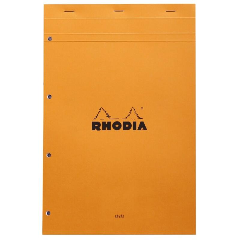 RHODIA Lot de 5 Bloc RODHIA n°20 format 21 x 31,8 cm réglure seyes 80 grammes perforé 20100 - 3037920201009_0