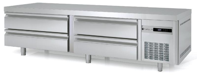 Soubassement réfrigéré Positif 2110mm 4 tiroirs GN2/1 Coreco_0