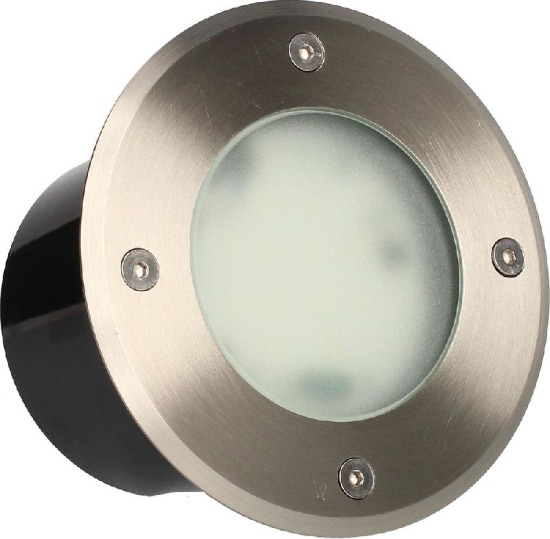 Spot extérieur rond encastrable - LED intégrée 9W, 500lm, IP67, Inox 316, blanc chaud 3000K_0