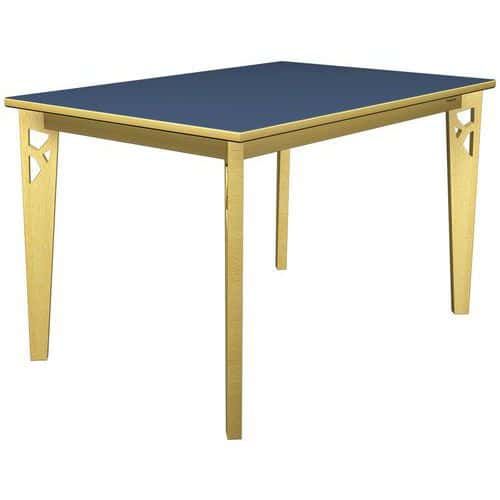 TABLE IRISS 120X80 CM 4P - STRAT BLEU COSMIQUE/HÊTRE NATUREL