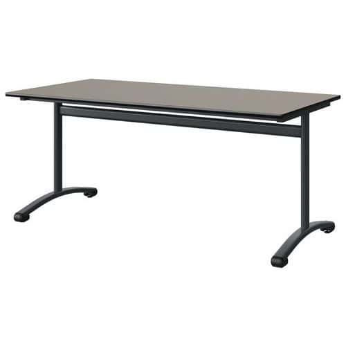 TABLE MALIBU 160X80 T5 DL STRA GRIS U727/NOIR GRIS 7016