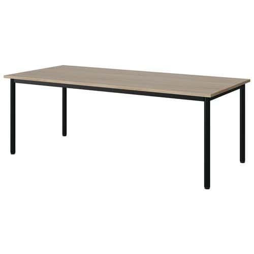 TABLE MALIBU 180X80 T4 4P STRA ABS CHÊNE 1146/NOIR 9005