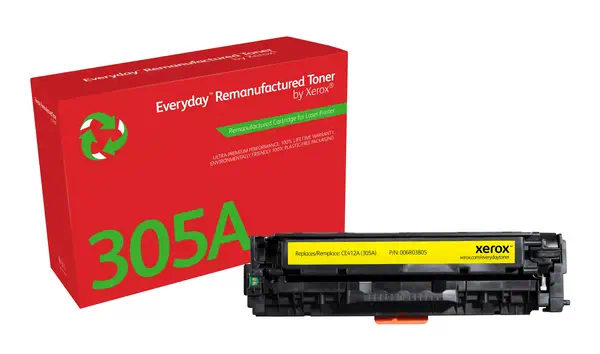 Toner remanufacturé Jaune Everyday¢ de Xerox compatible avec HP 305A (CE412A), Capacité standard_0