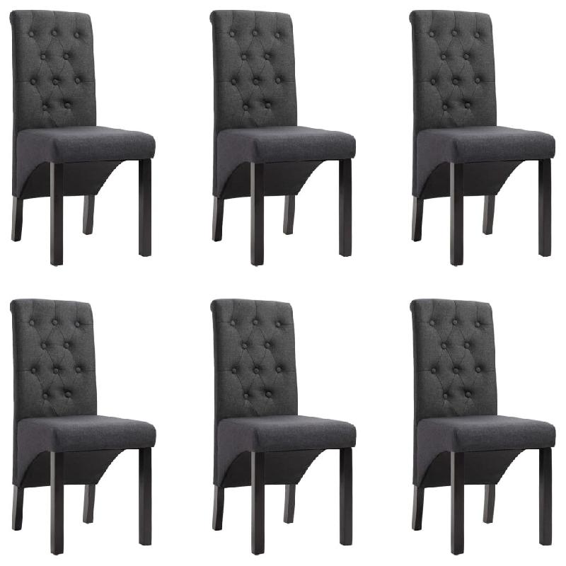 VidaXL Chaises à manger lot de 6 gris foncé tissu Modèle Héritage Pro - 276966_0