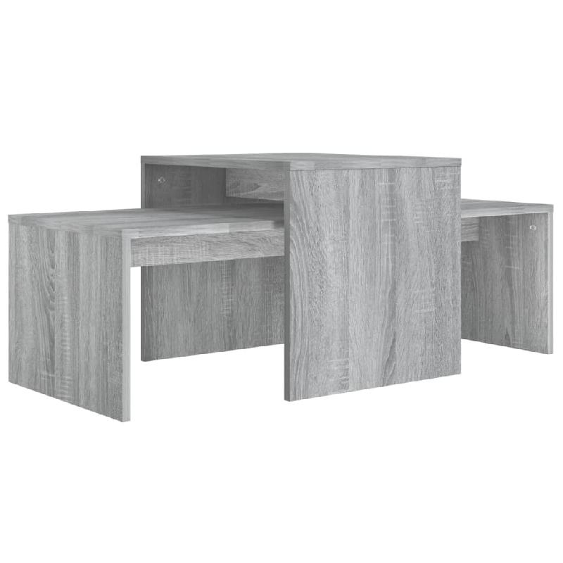 VidaXL Ensemble table basse Sonoma gris 100x48x40 cm Bois d'ingénierie Modèle Polaris Métal Plus - 815547_0