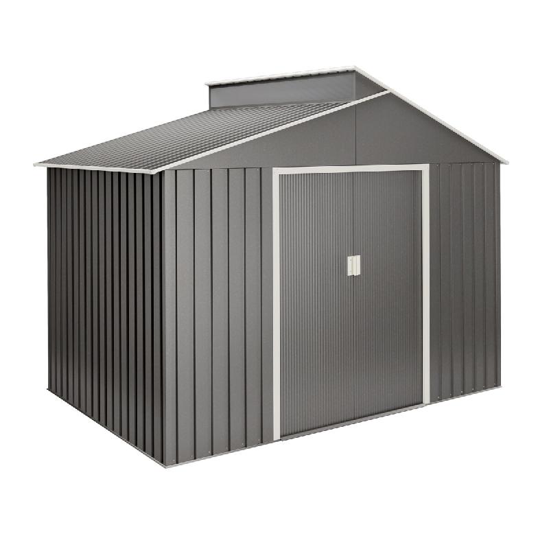 Wasabi - Abri de Jardin Métal 5,44m2 Latte - Couleur métallisée résistante - Avec Fenêtre - Porte coulissante double - Cabane extérieur - Cabano_0