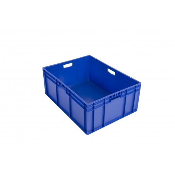 Bac plastique norme Europe - 800 x 600 x 320 mm - Bleu - Contact alimentaire - Empilable - Rolléco_0