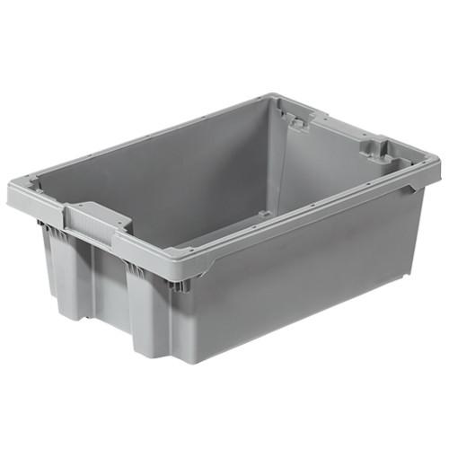 Bac plastique Gerbable Emboîtable à 70% Plein 600 x 400 x 210 mm Gris - Réf : BAC159BM6421000_0