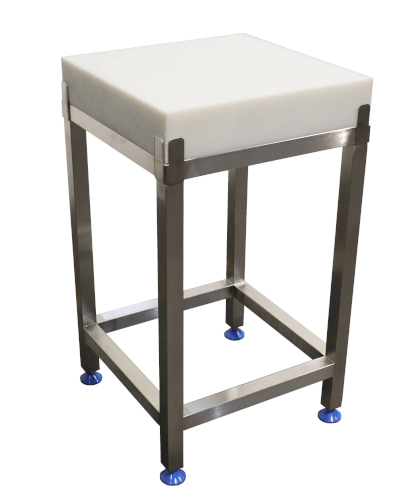 Billot bois sur piétement inox - 500 x 500 mm - Code 18904_0