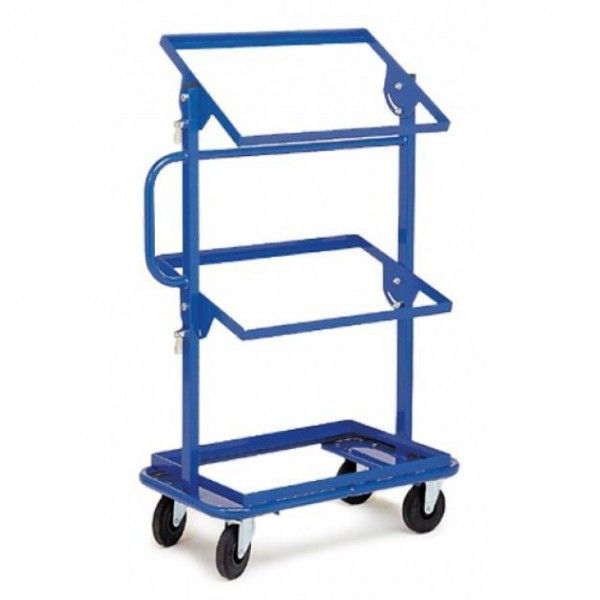 Chariot porte-bacs Manuest - supports inclinables - 3 niveaux - sans bac, sans bois_0
